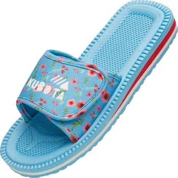 Dámské žabky Klapky na suchý zip Kubota vícebarevné květinové modré K25SS-100-001-14-1 38