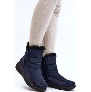 Dámská zimní obuv Dámské zimní boty s kožešinou modré Primose 40