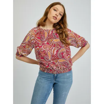 Dámská halenka Orsay Dámské Červeno-růžová dámská vzorovaná halenka ORSAY Růžová S (1934320)