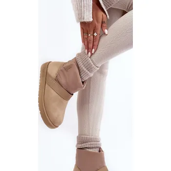 Dívčí sněhule Oceněné Sněhové Boty Na Platformě Bežové Big Star MM274152 41