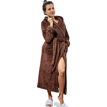 Dámský župan Dkaren Diana long barva: čokoládová M