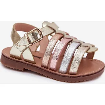 Dětské sandály dívčí z eko kůže zlaté Mariana 27