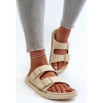 Dámské žabky Lehké Pěnové Dámské Žabky S Sponami Big Star NN274A752 Béžové 40