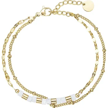 Náramek Náramek ocelový s bílým jadeitem 43063.1