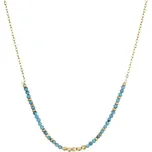 Náhrdelník ocelový s modrým tyrkysem 42034.3