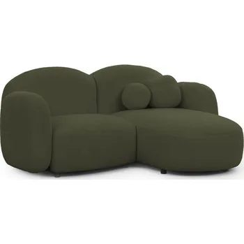 Pohovka Zelená rohová pohovka z textilie bouclé (pravý roh/s lenoškou) Orbit – Ropez ID_1825194