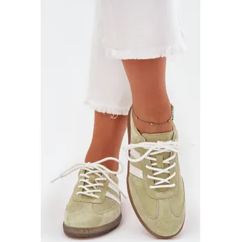 Dámské tenisky Nízké Kožené Sneakery Dámské Limetkové Ismina 38