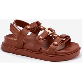 Sada pánského spodního prádla Dívčí sandály se zlatým detailem hnědé Lunessa 31