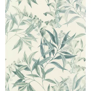 Tapeta RASCH | Vliesová tapeta na zeď Liverna 417340 | 0,53 x 10,05 m | vining ivy, tyrkysová, bílá + Vining ivy, tyrkysová, bílá vliesová tapeta na stěnu 417340 v rozměru 0,53 x 10,05 m