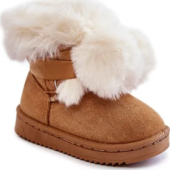 Dívčí sněhule Dětské mládežnické teplé sněhule Hnědá a bílá Roofy 28