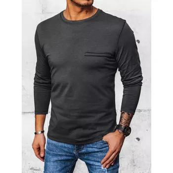 Pánské tričko Dstreet Pánské tričko s dlouhým rukávem Mi tmavě šedá XL LX0561 45432