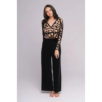 Dámské kalhoty Kalhoty Ava 003 Velur S-XL černá XL