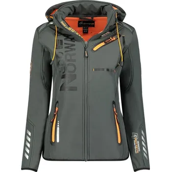 Dámská softshellová bunda Geographical Norway Reine Ass A EO DB 007 W WU8184F/GNO-Tmavě šedá / oranžová softshellová bunda S