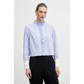 Dámská košile Košile OUI dámská, modrá barva, regular, se stojáčkem, 96070 55X, vel. 36