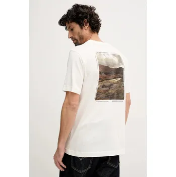 Bavlněné tričko Barbour Parkend MTS1541 béžová 01X, vel. M