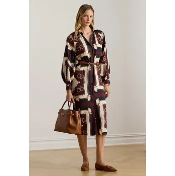 Dámské šaty Šaty Lauren Ralph Lauren hnědá barva, mini, 200P03555 89X, vel. 42