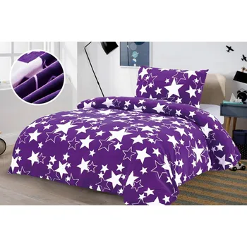 Povlečení Mikroplyšové povlečení STAR fialové Rozměr povlečení: 70 x 90 cm | 140 x 200 cm