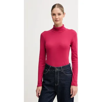 Pánské tričko Bavlněné tričko s dlouhým rukávem United Colors of Benetton modrá barva, s golfem, 3GA2E2224 30A, vel. M