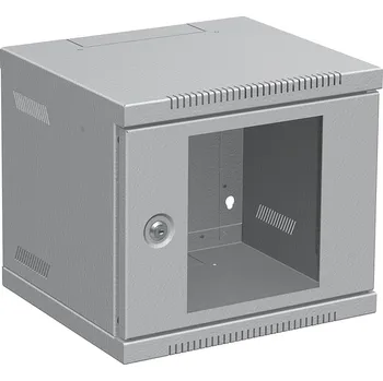 Rozvaděč Solarix Nástěnný rozvaděč 10" 4U RAL 7035 skleněné dveře LC-10-4-11-G