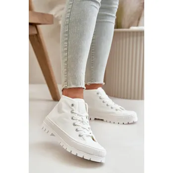 Dámská zimní obuv Dámské Tenisky S Kotníkovou Šněrovací Big Star OO274009 Bílé 41