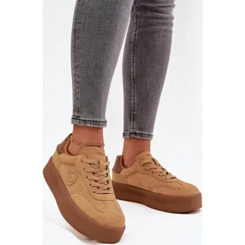 Dámské tenisky Dámské tenisky na platformě Panterka Big Star SS274762 Camel 37