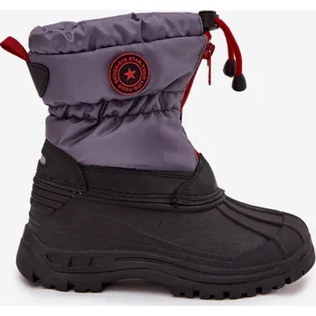 Dívčí sněhule Dětské sněhule na zip Big Star SS374031 Šedo-černé 35