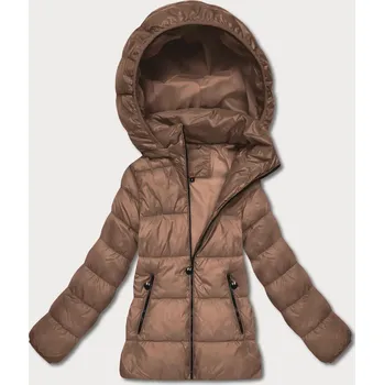 Dámská prošívaná zimní bunda ve velbloudí barvě v délce k bokům (T3-2656#-305) odstíny béžové S (36)