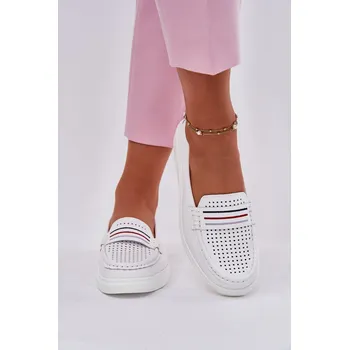 Dámské mokasíny Dámské Kožené Mokasíny Bílé Dovema 37