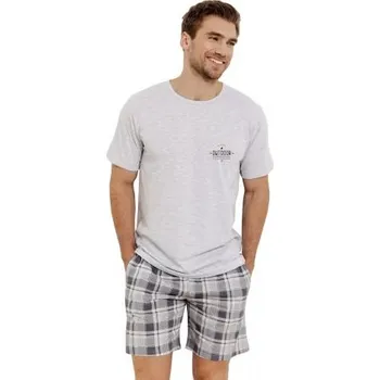 Pánské pyžamo Pánské pyžamo Ralph 3392 TARO světlý melír L