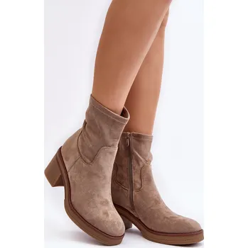 Dámská zimní obuv Dámské kotníčkové boty na podpatku béžové Argastis 39