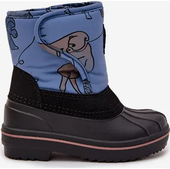 Dívčí sněhule Dětské sněhule na suchý zip Lee Cooper LCJ-25-10-3774 modré 27