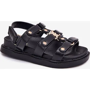 Sada pánského spodního prádla Dívčí sandály se zlatým detailem černé Lunessa 29