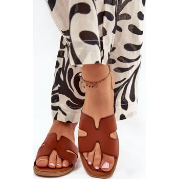 Dámské žabky Dámské Ploché Pantofle S Výřezy Camel Salyra 39