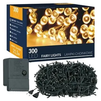 LED světelný řetěz - 22,5m, 300LED, 8 funkcí, teplá bílá