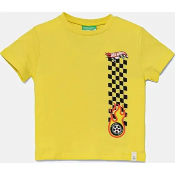 Chlapecké tričko Dětské bavlněné tričko United Colors of Benetton zelená barva, s potiskem, 3I1XG10I3 3I1XG10I3.P.Seasonal 10A, vel. 90