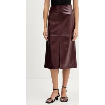 Dámská sukně Sukně HUGO Rantasa-1 vínová barva, midi, 50552978 83X, vel. 36