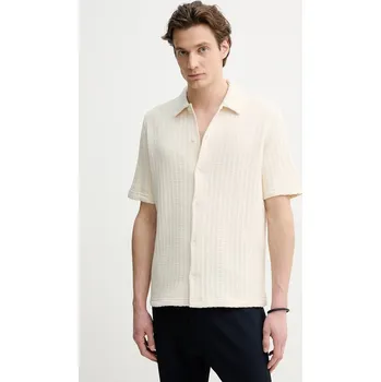 Pánská košile Košile Samsoe Samsoe SAKVISTBRO M25100030 béžová 01X, vel. L