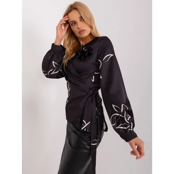 Dámská halenka Dámská halenka LK BZ 509423.22 Černá vzor - FPrice černá vzor L/XL