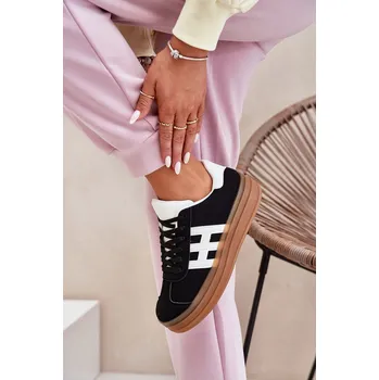 Dámské tenisky Dámské tenisky na platformě černé Syliyana 41