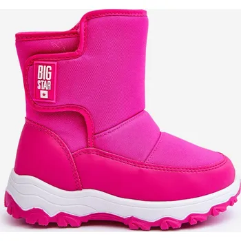 Dívčí sněhule Dětské růžové zateplené sněhule s rzepem Big Star MM374121 34