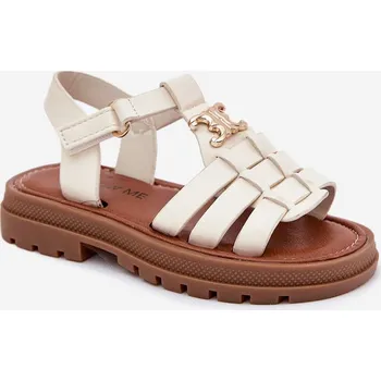 Dámské sandále Dívčí sandály s ozdobným detailem béžové Serina 34