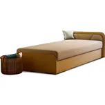 Okrově žlutá/béžová čalouněná/z dřevotřísky jednolůžková postel s úložným prostorem s matrací 80x190 cm Parys – ELTAP ID_1823704