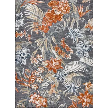 Kusový koberec Botanic 65262 flowers black – na ven i na doma