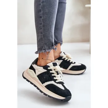 Dámské tenisky Zateplené dámské kožené sneakersy Big Star OO274A318 HI-POLY SYSTEM černé 36