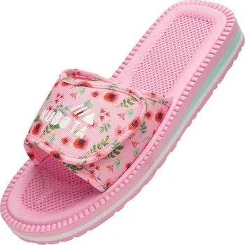 Dámské žabky Kubota klapka na suchý zip vícebarevná květinová růžová K25SS-100-001-28-1 40
