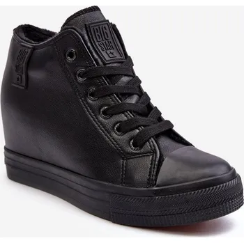 Dámská zimní obuv Dámské kožené boty na podpatku Big Star MM274001 černé 41