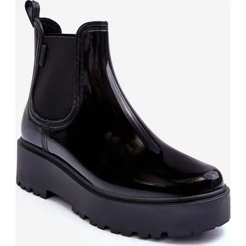 Dámská zimní obuv Lakované Kalhoty Boty Na Platformě Big Star MM274395 Černé 37