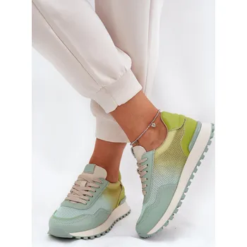 Dámské tenisky Kožené Sportovní Boty S Síťovinou Dámské Vinceza 66775 Zelené 36