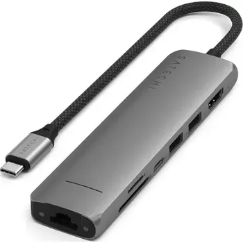 Notebook Satechi 7in1 USB-C Slim Multiport šedá (ST-P7SM)