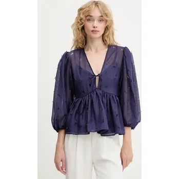 Dámská halenka Halenka Stine Goya dámská, fialová barva, hladká, SG-PF25-T062-1608 SG.PF25.T062.1608 59A, vel. S